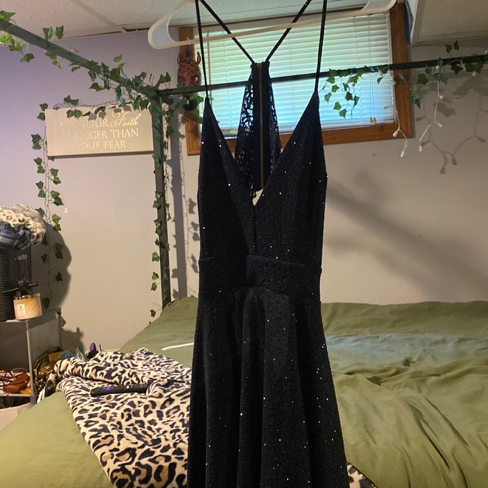 Blue sparkly prom dress